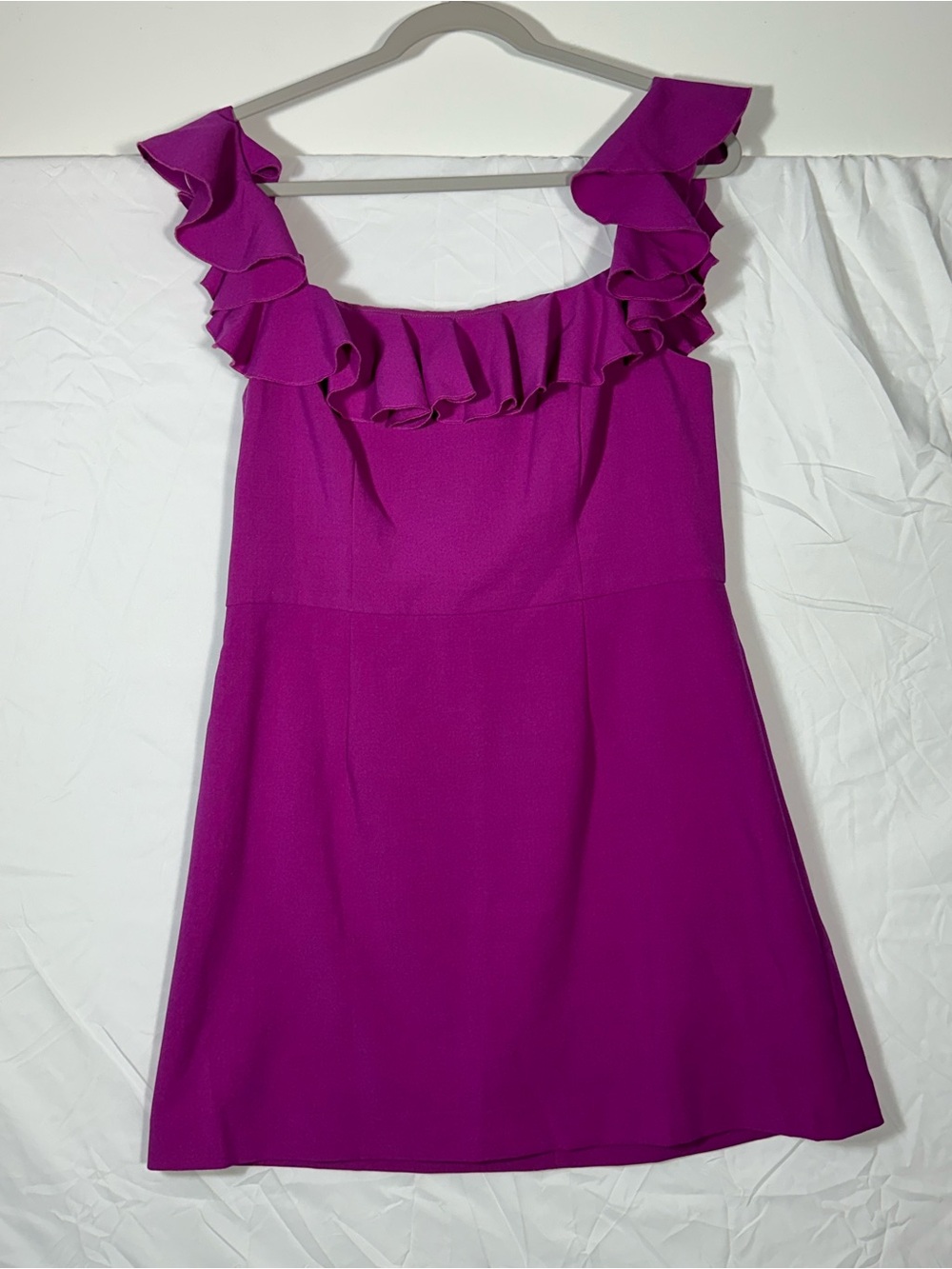 French Connection Fuchsia Ruffle-Trim dress - Picture 2 of 10